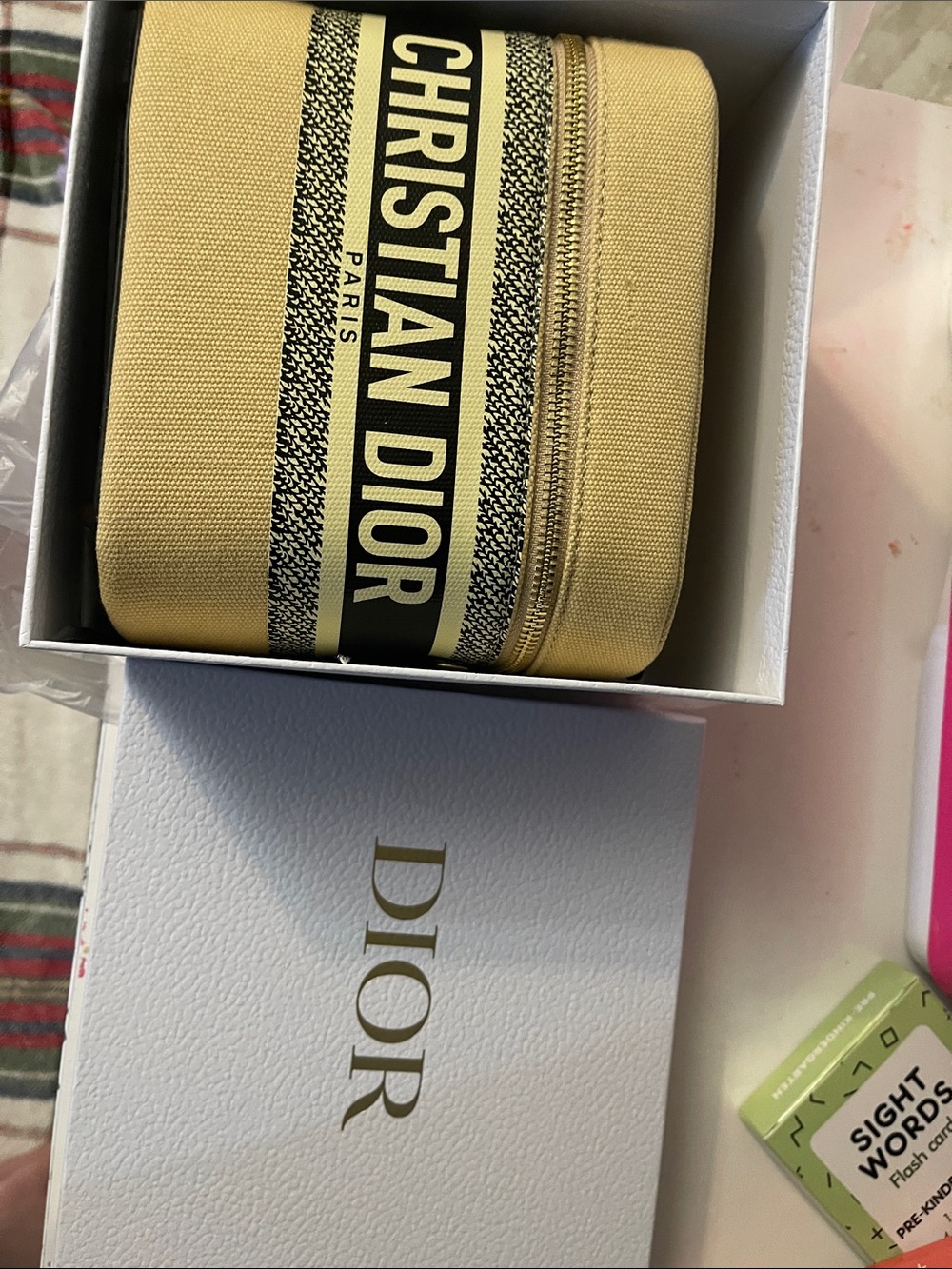 Christian Dior Beige Travel Jewelry Case